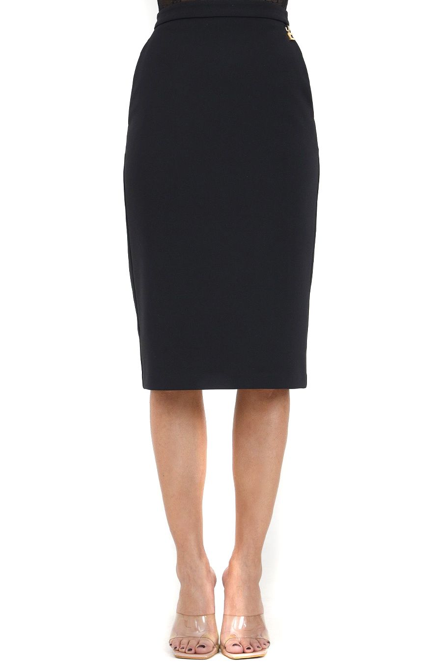 ELISABETTA FRANCHI  Gonna Nera In Poliestere Elisabetta Franchi Da Donna