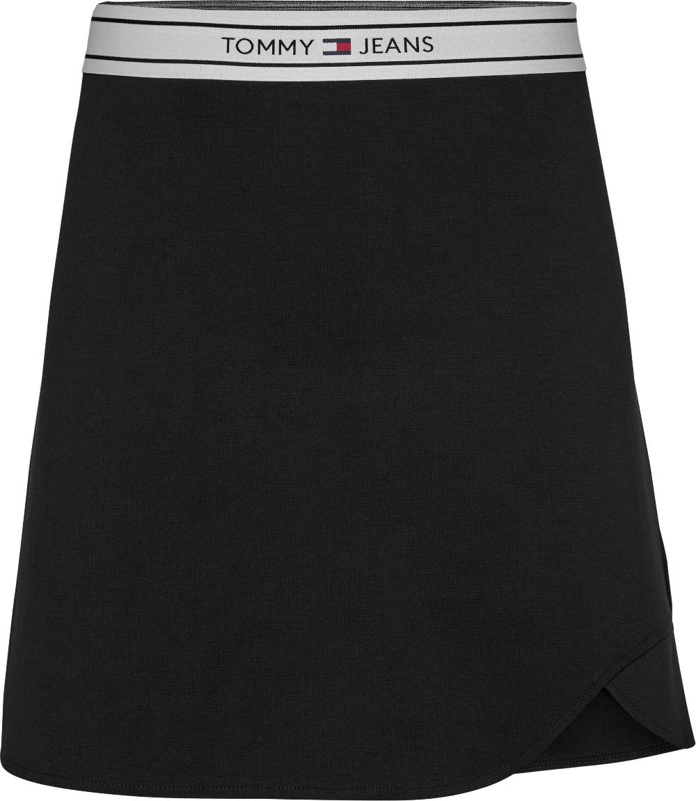 TOMMY JEANS  Gonna Nera Tommy Jeans - Tessuto Elasticizzato Viscosa Donna