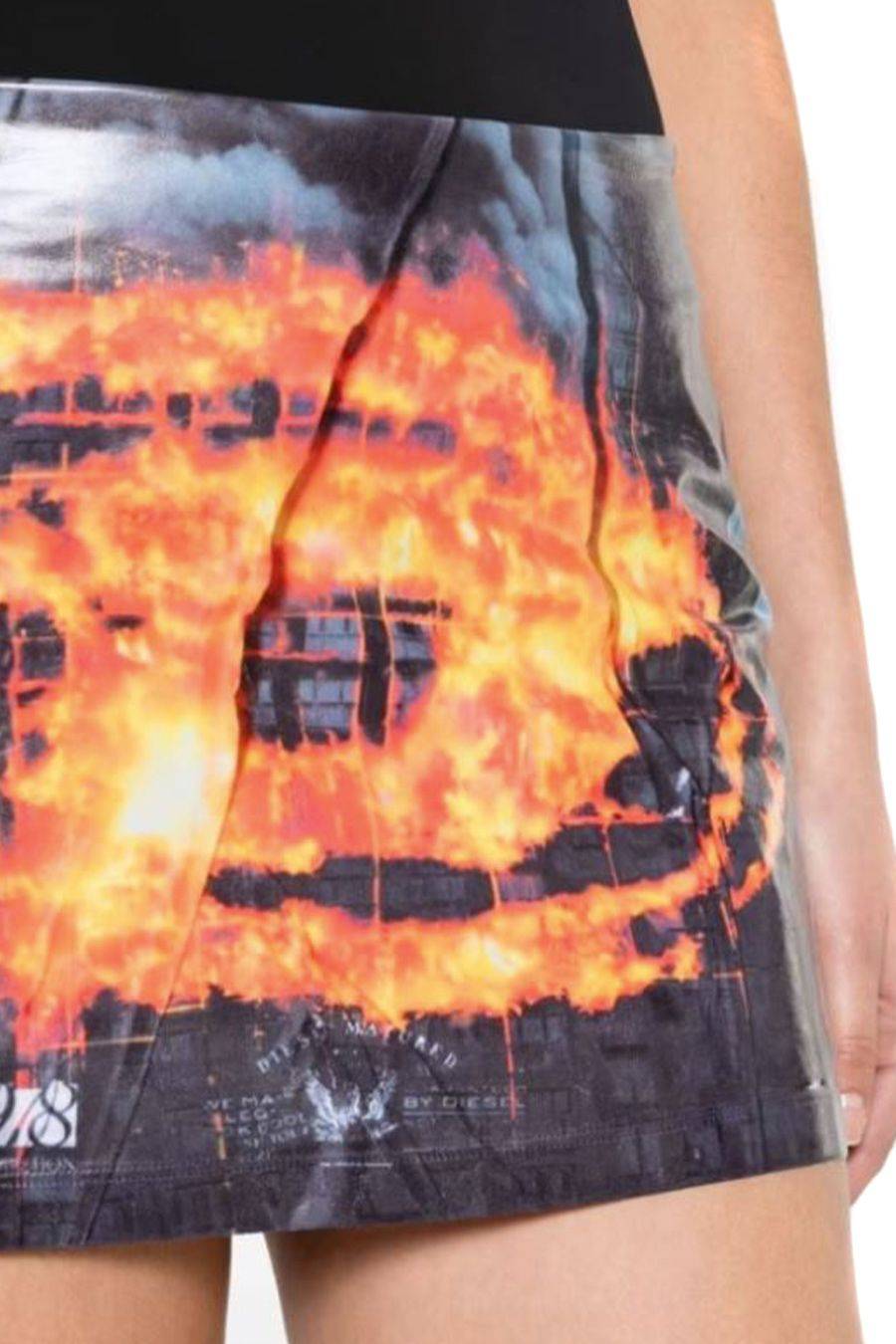 DIESEL  Gonna Piegata Multicolore Diesel - Abbigliamento In Poliestere Da Donna