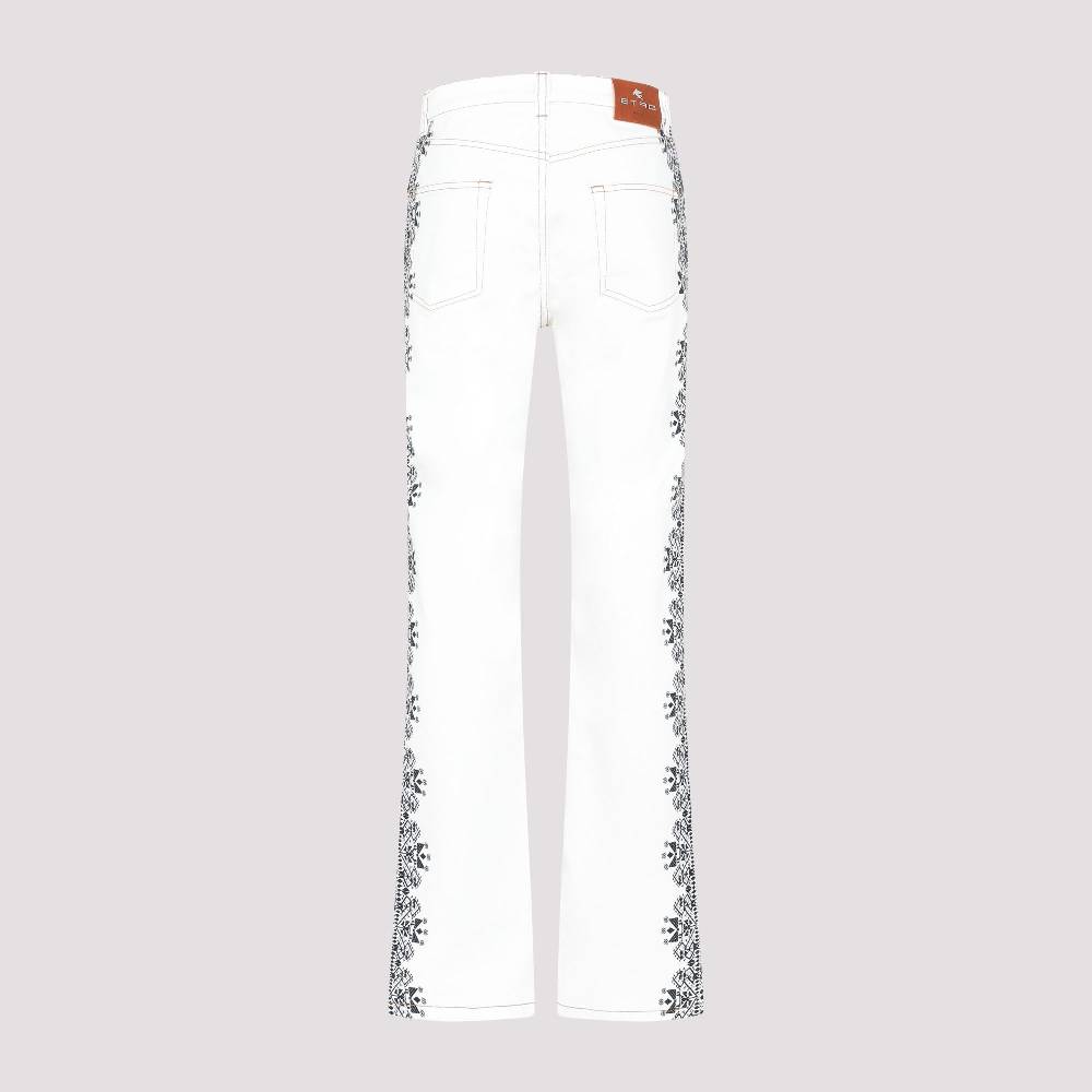 ETRO Jeans Di Cotone Bianco ETRO Esme Con Stampa Laterale