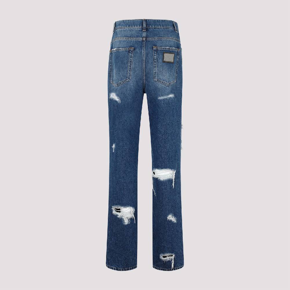 DOLCE & GABBANA  Jeans Distressed Cotone Blu Dolce & Gabbana