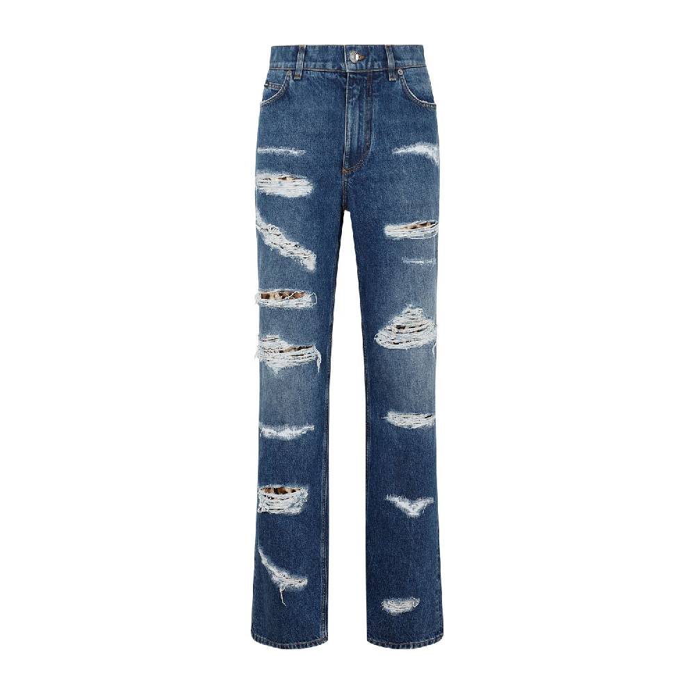 DOLCE & GABBANA  Jeans Distressed Cotone Blu Dolce & Gabbana