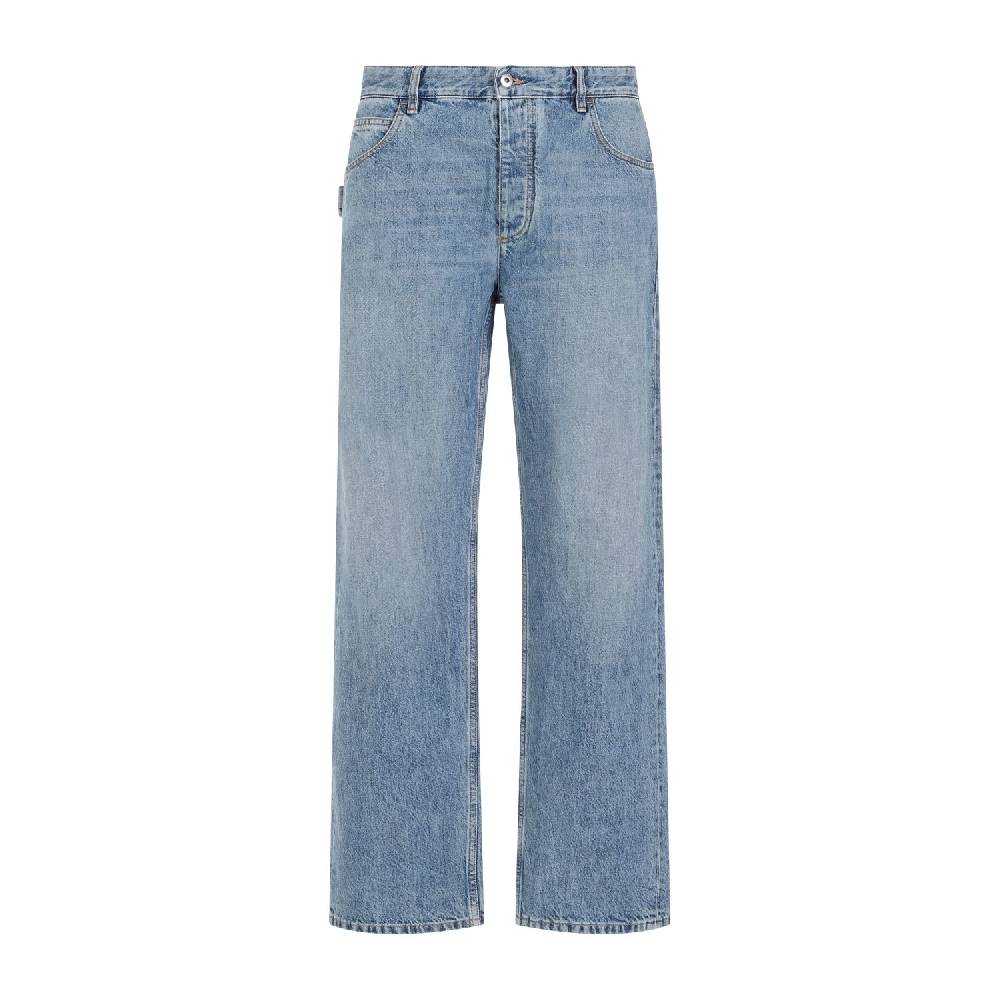 BOTTEGA VENETA  Jeans Dritti in Cotone Blu Medio Uomo Bottega Veneta