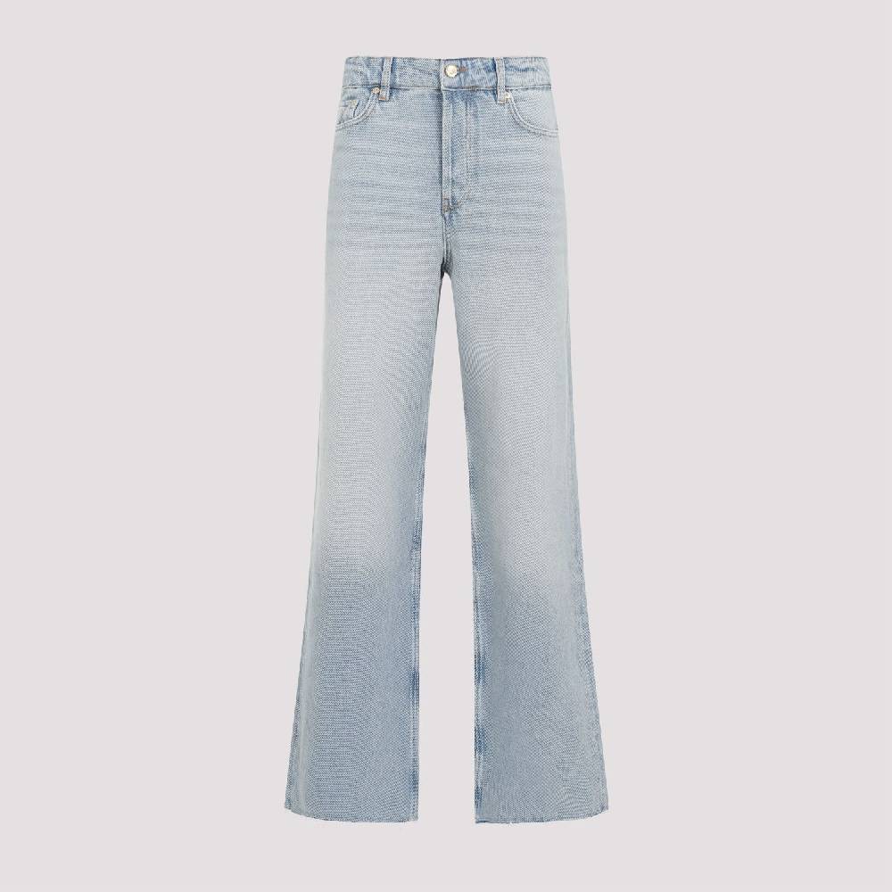 GANNI  Jeans GANNI In Cotone Biologico A Vita Alta - Azzurro Chiaro