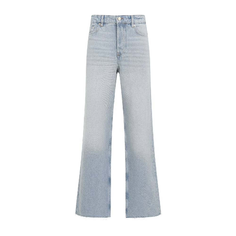 GANNI Jeans GANNI in Cotone Biologico a Vita Alta - Azzurro Chiaro GANNI Jeans GANNI in Cotone Biologico a Vita Alta - Azzurro Chiaro