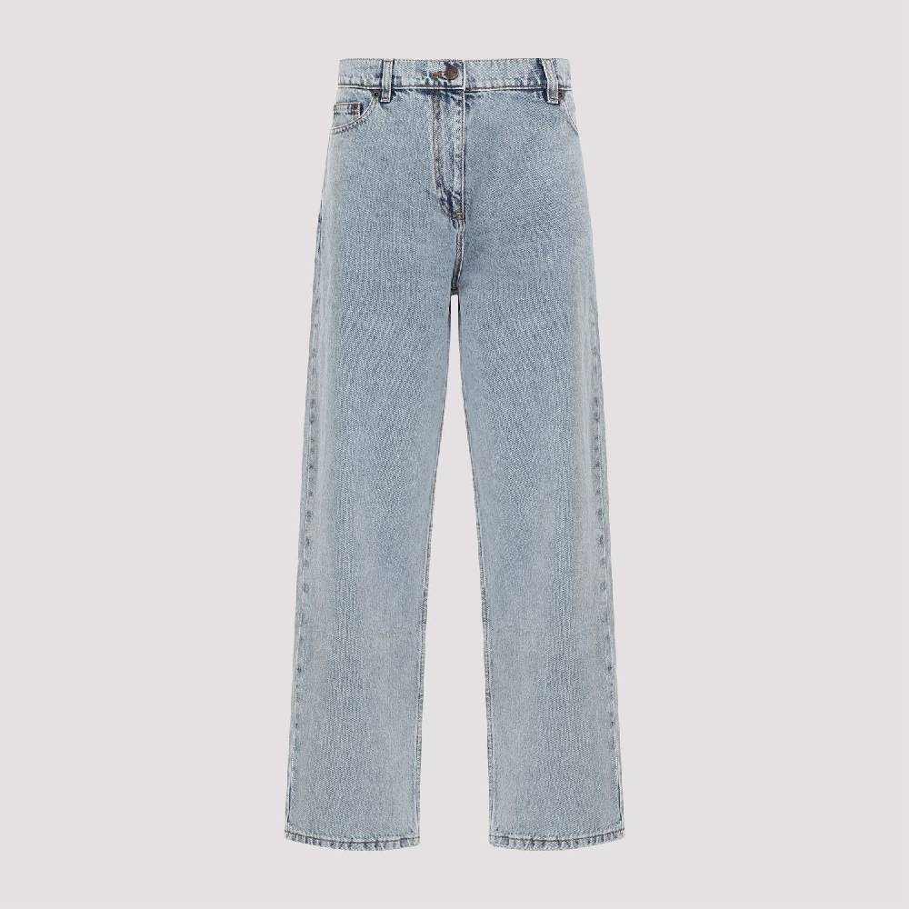 MAGDA BUTRYM  Jeans Larghi In Cotone Blu Magda Butrym A Vita Alta