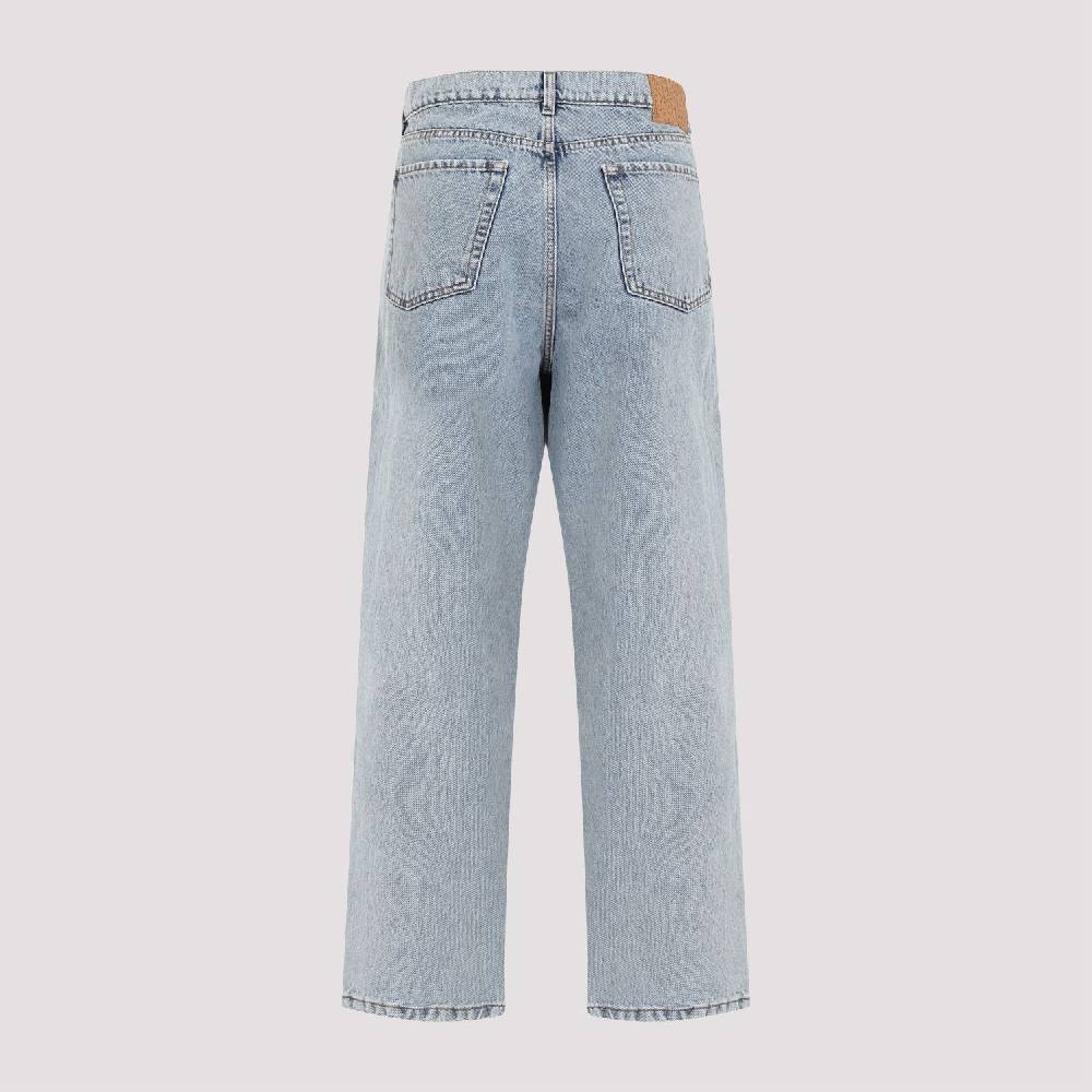 MAGDA BUTRYM  Jeans Larghi In Cotone Blu Magda Butrym A Vita Alta