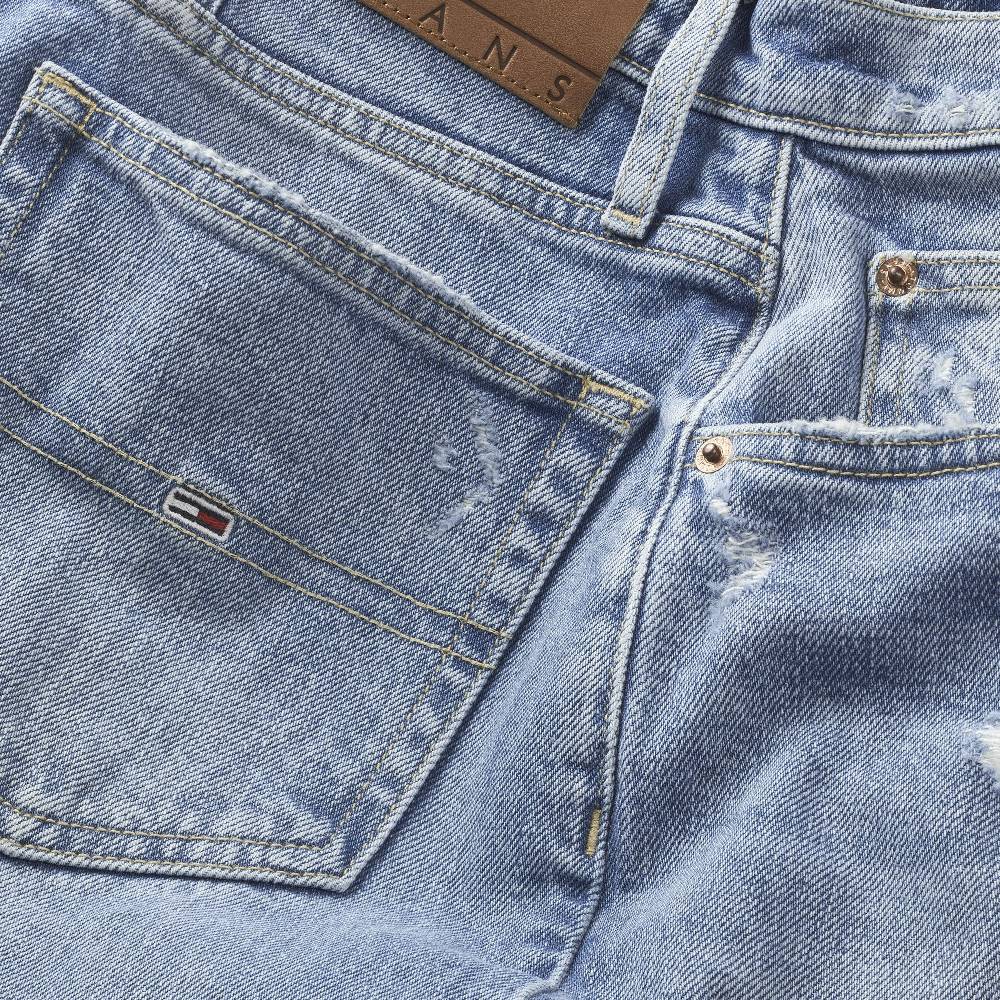 TOMMY JEANS  Jeans Mom Tommy In Cotone Elasticizzato Blu Da Donna