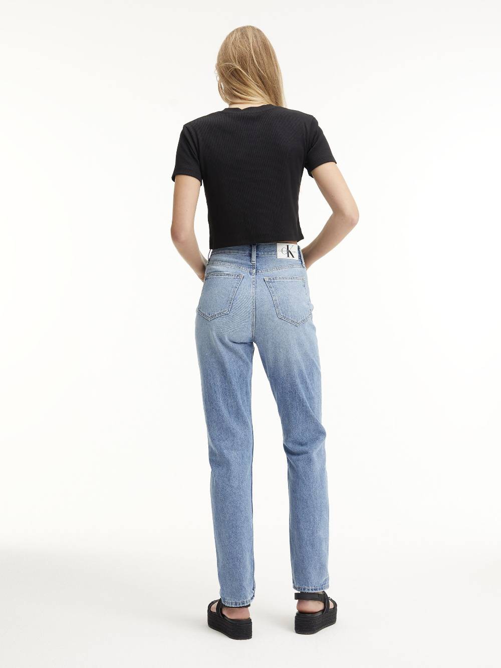 CALVIN KLEIN  Jeans Slim Fit A Vita Alta Calvin Klein In Azzurro