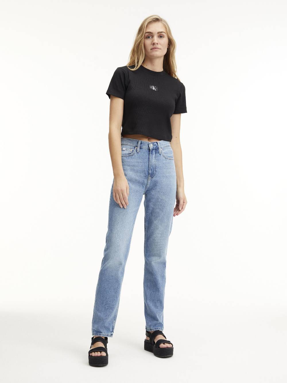 CALVIN KLEIN  Jeans Slim Fit A Vita Alta Calvin Klein In Azzurro