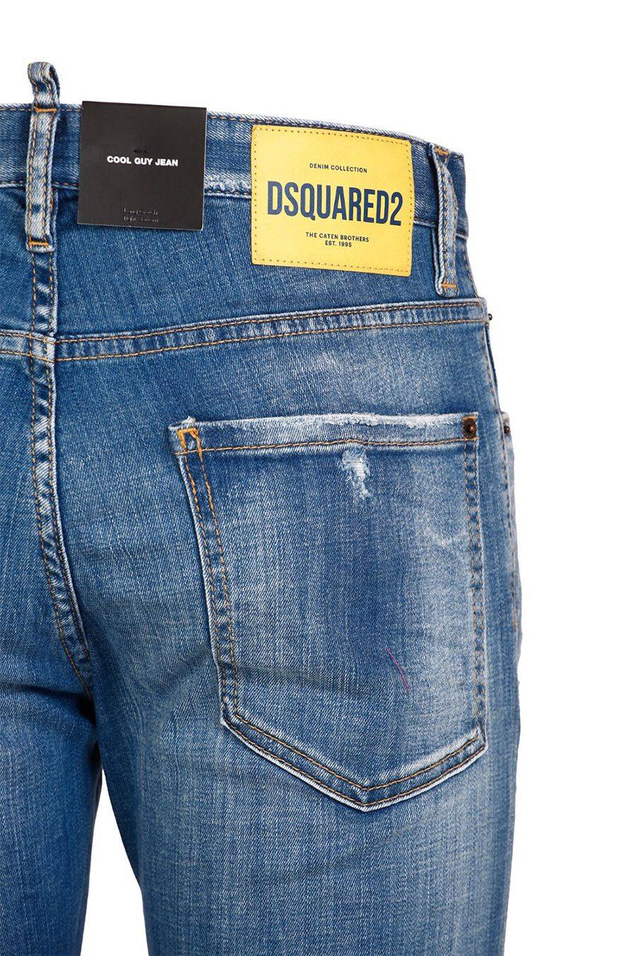 DSQUARED2  Jeans Slim Fit Blu In Cotone Elasticizzato DSQUARED2 Da Uomo