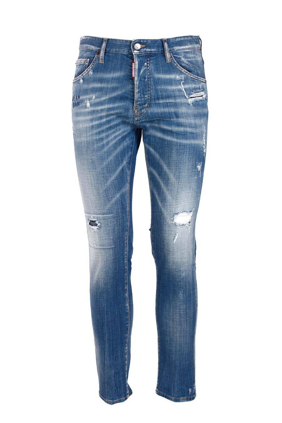 DSQUARED2  Jeans Slim Fit Blu in Cotone Elasticizzato DSQUARED2 da Uomo