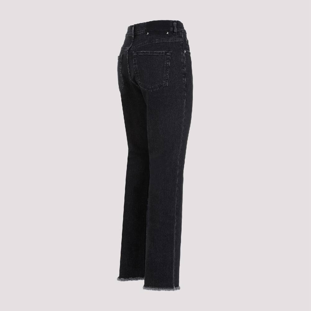 GOLDEN GOOSE  Jeans Svasati Cropped Cotone Nero Golden Goose