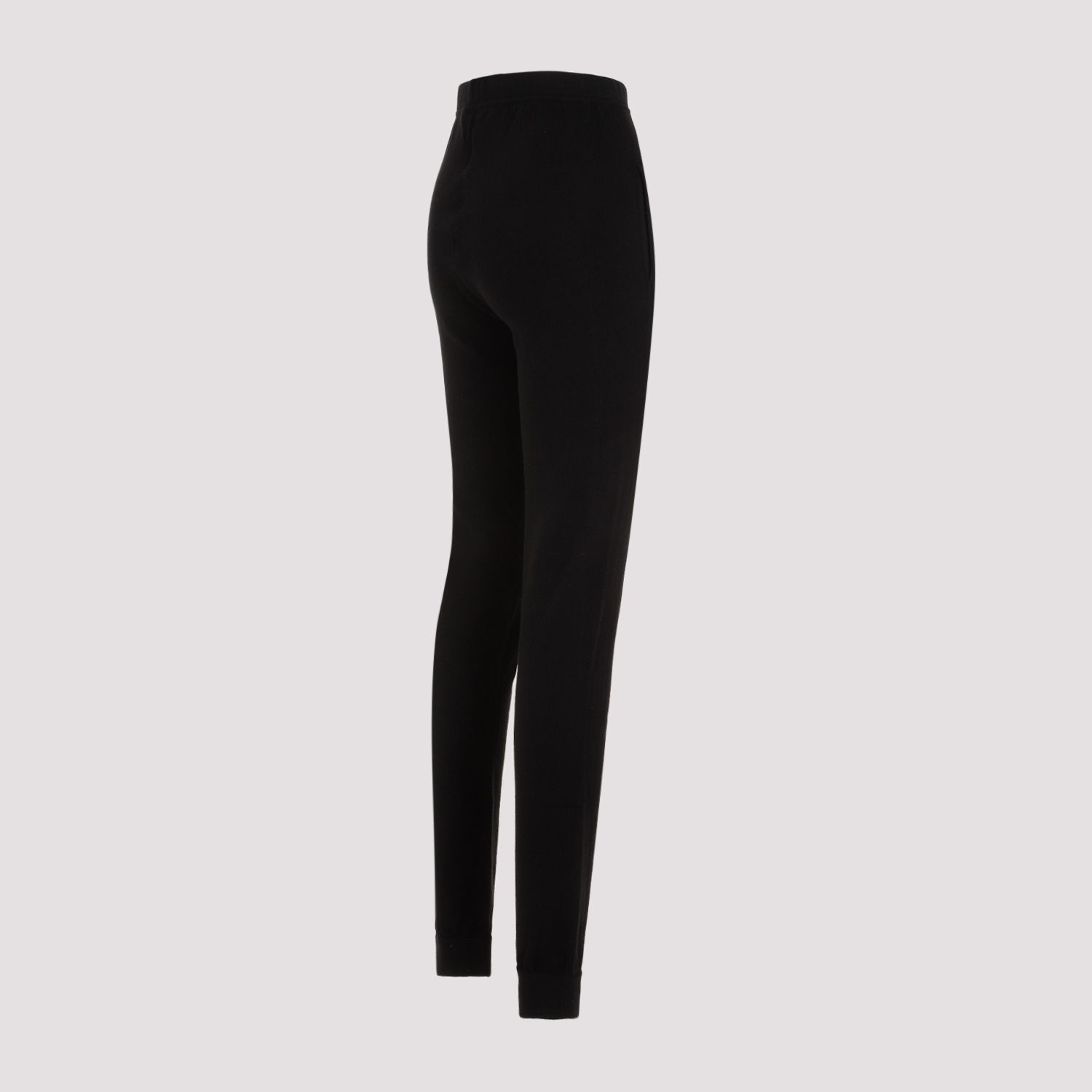 SAINT LAURENT  Leggings In Cashmere Nero A Vita Alta Saint Laurent