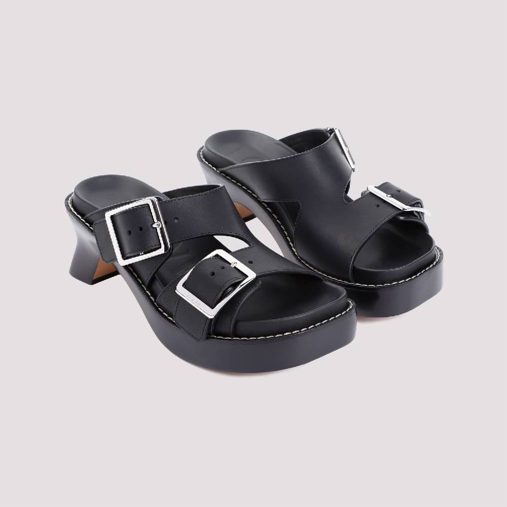 LOEWE  Stivaletti LOEWE In Pelle Nera Con Tacco 7cm