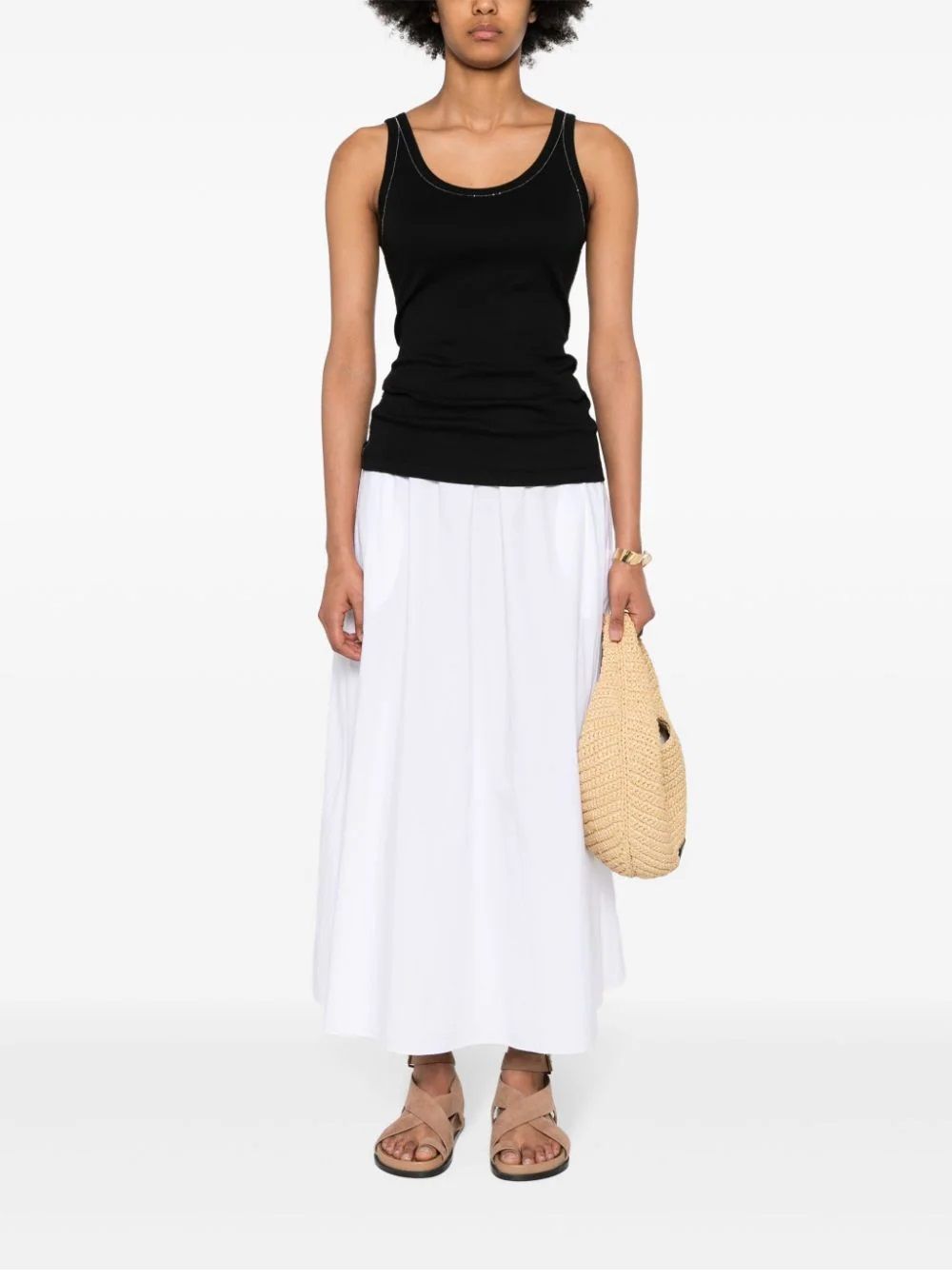 FABIANA FILIPPI  Maglia Nera Fabiana Filippi - Camicetta In Cotone Elasticizzato Da Donna