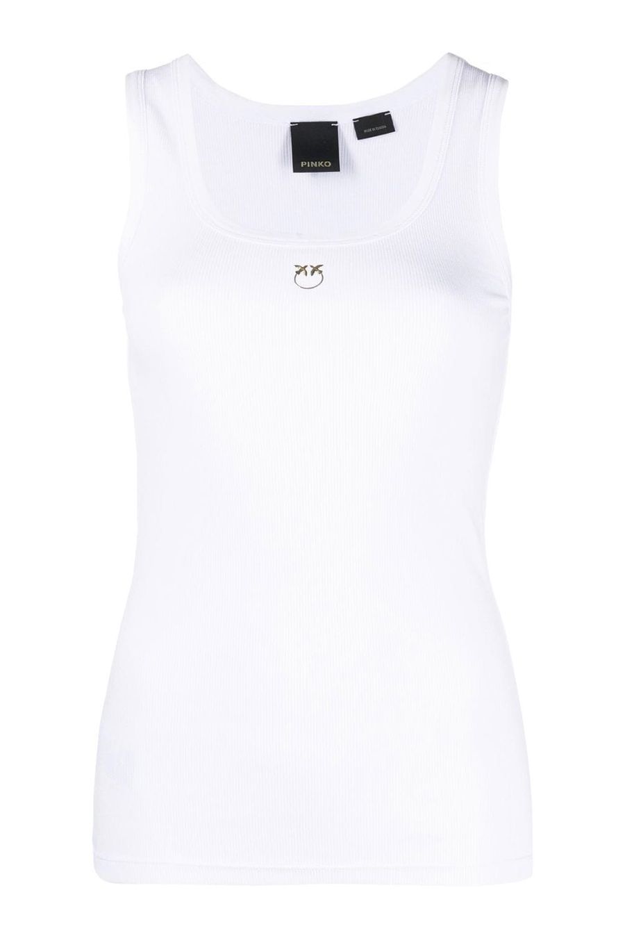 PINKO  Maglia PINKO in Cotone Elasticizzato Bianco - Top Donna