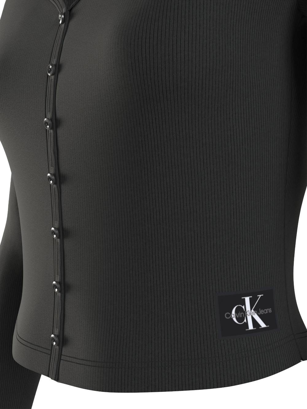 CALVIN KLEIN  Maglietta A Maniche Lunghe Nera Calvin Klein Da Donna