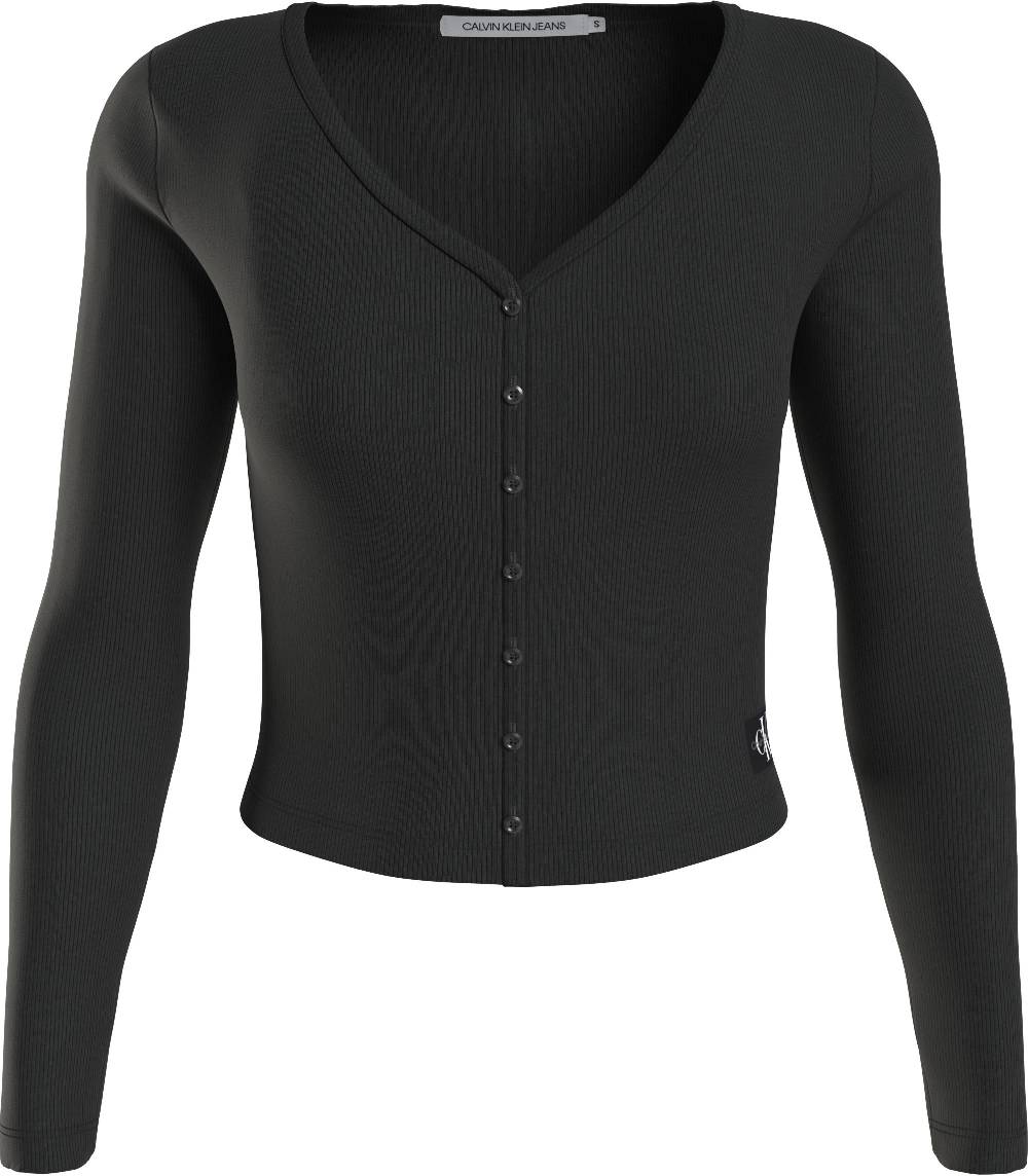 CALVIN KLEIN  Maglietta a Maniche Lunghe Nera Calvin Klein da Donna