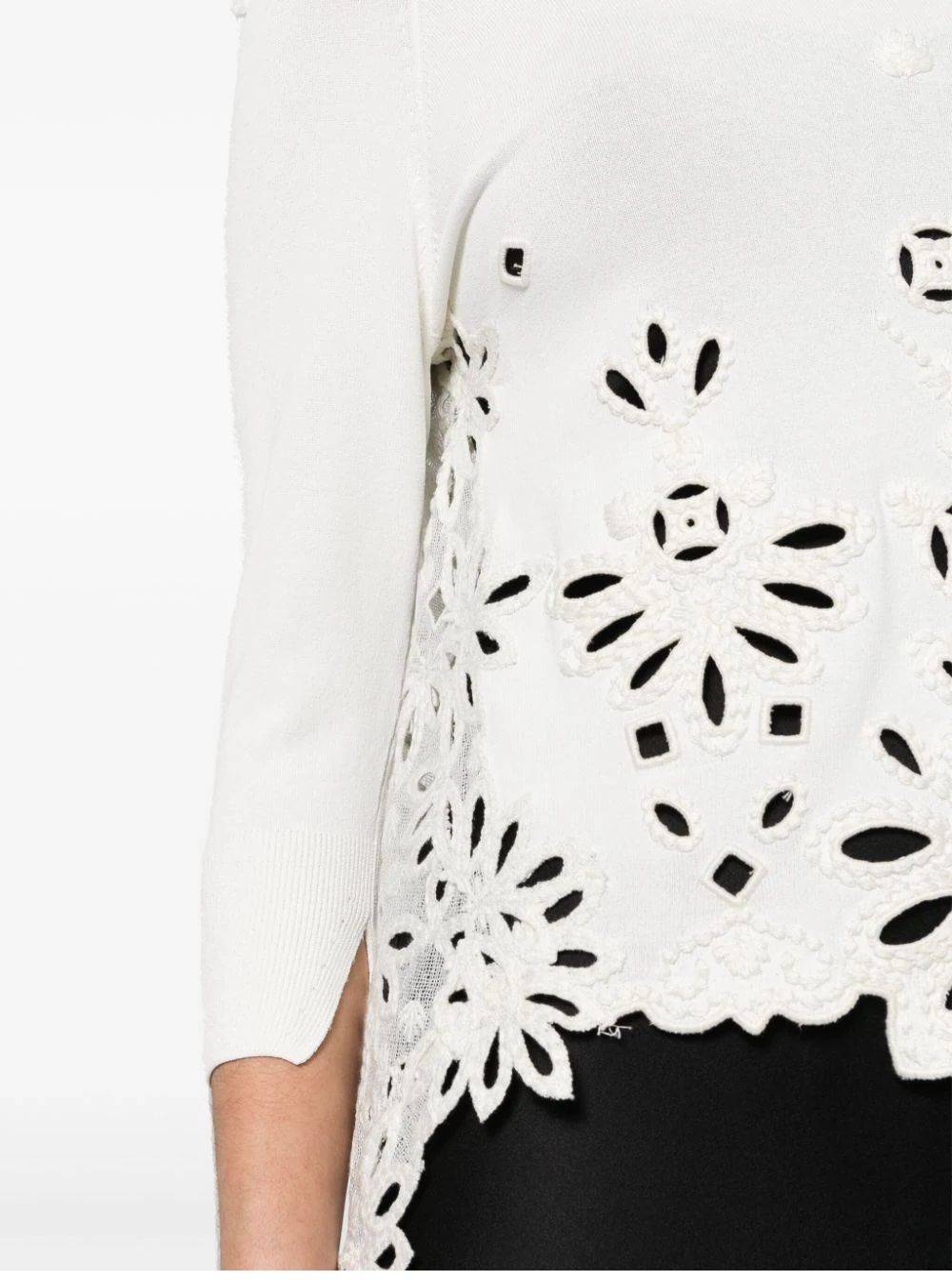 ERMANNO SCERVINO  Maglione Bianco Scollo A Barca Ermanno Scervino