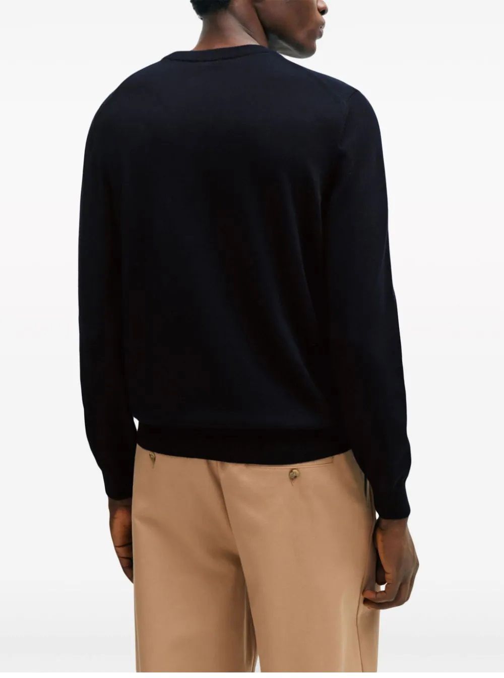 HUGO BOSS  Maglione Da Uomo Blu Scuro In Cotone 100% HUGO BOSS