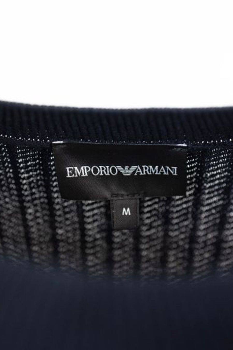 EMPORIO ARMANI  Maglione Di Cotone Azzurro Cielo Emporio Armani Uomo