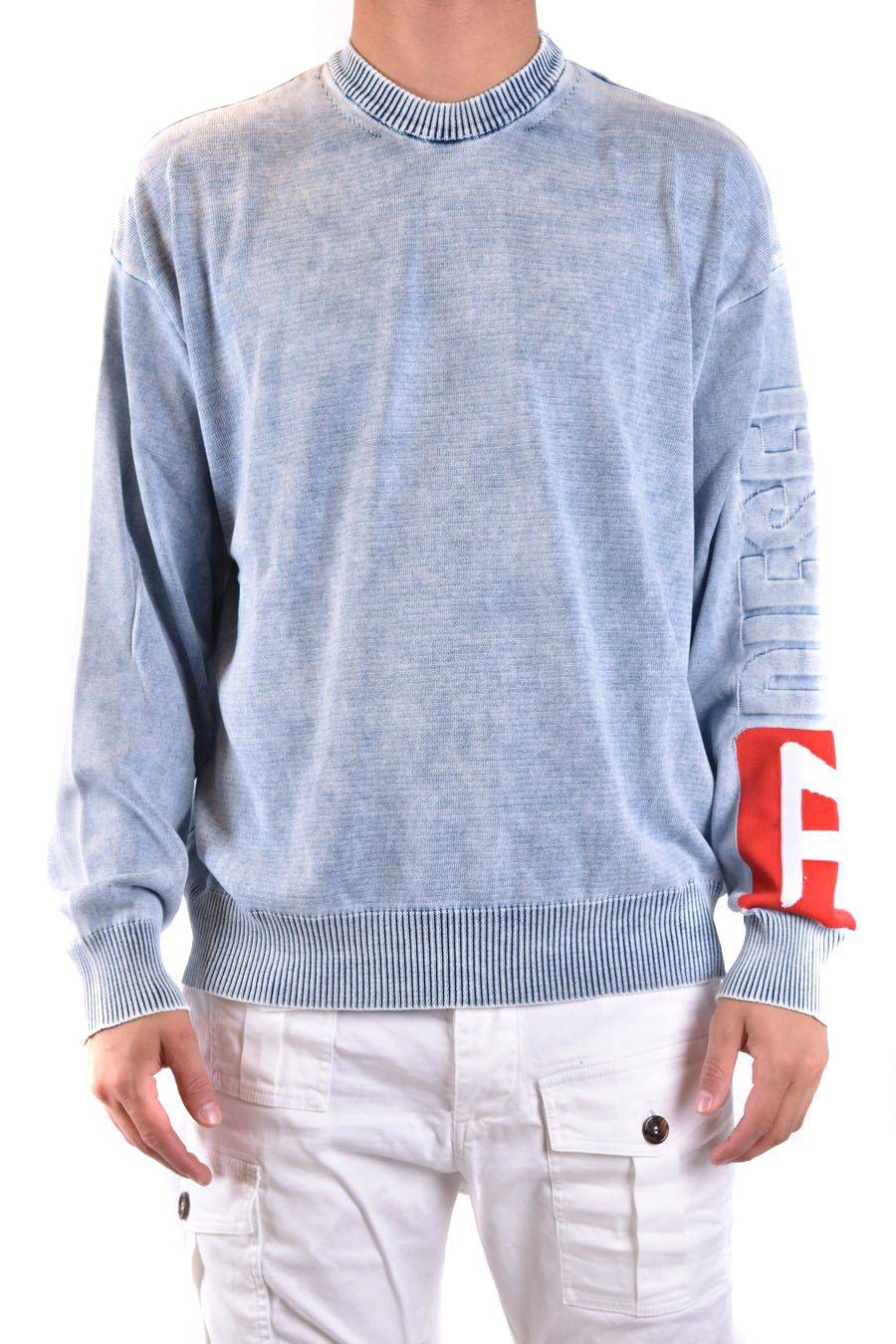 DIESEL  Maglione Diesel Blu Cielo In Cotone 100% Uomo