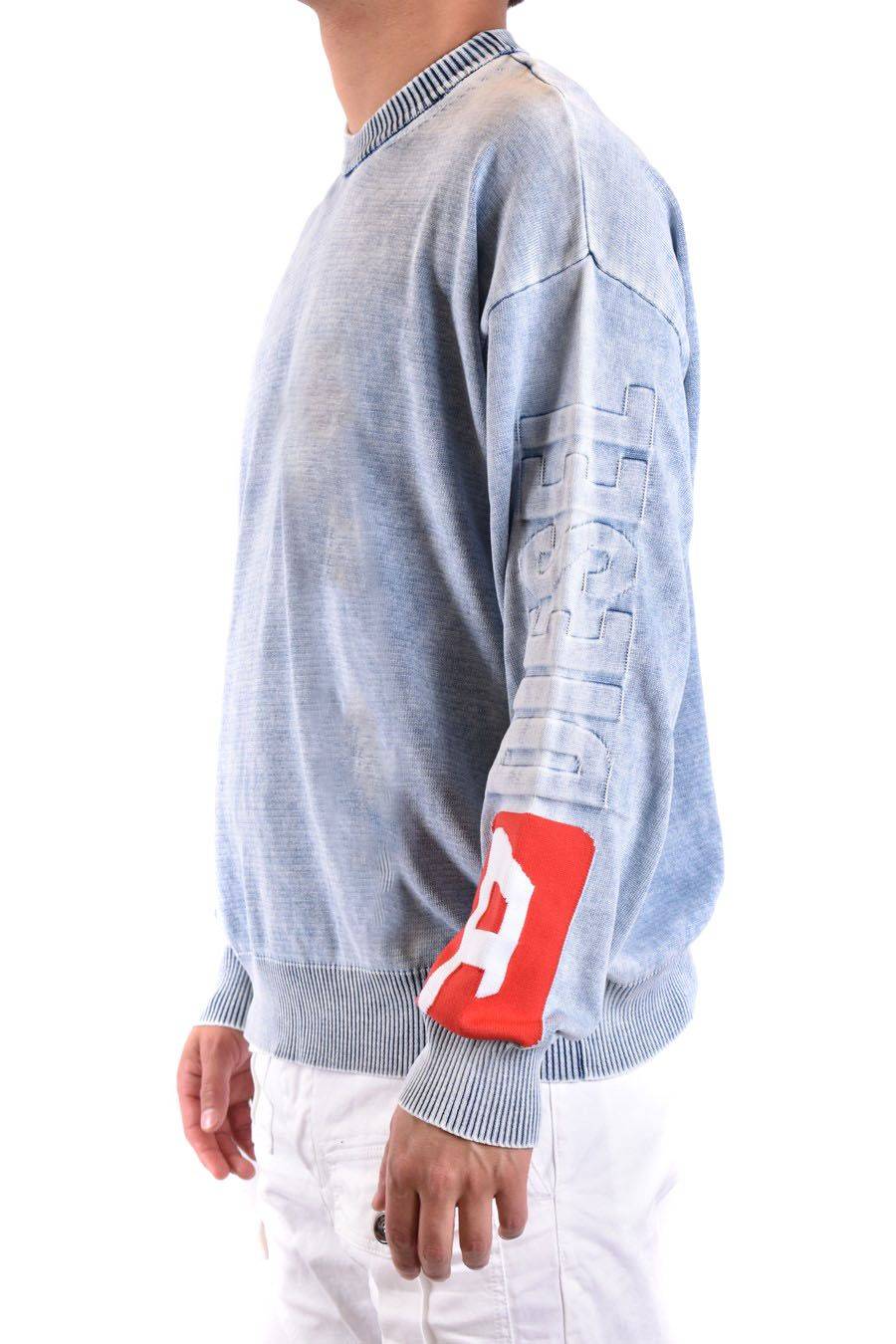 DIESEL  Maglione Diesel Blu Cielo In Cotone 100% Uomo