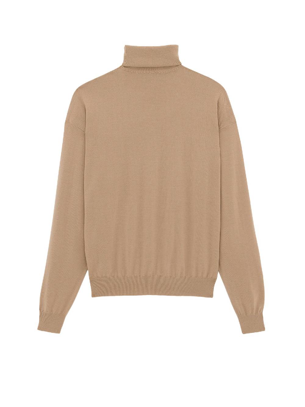 SAINT LAURENT  Maglione Dolcevita Beige Saint Laurent - Lana 100% Eco-Sostenibile