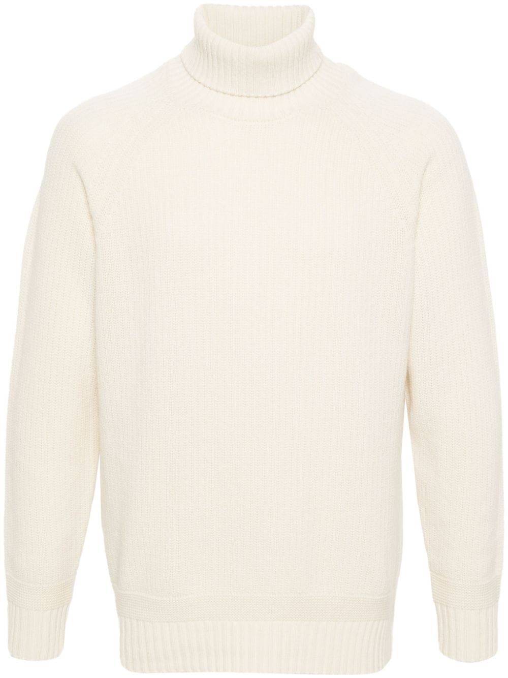 TEN C  Maglione Dolcevita Bianco da Uomo TEN C 100% Lana