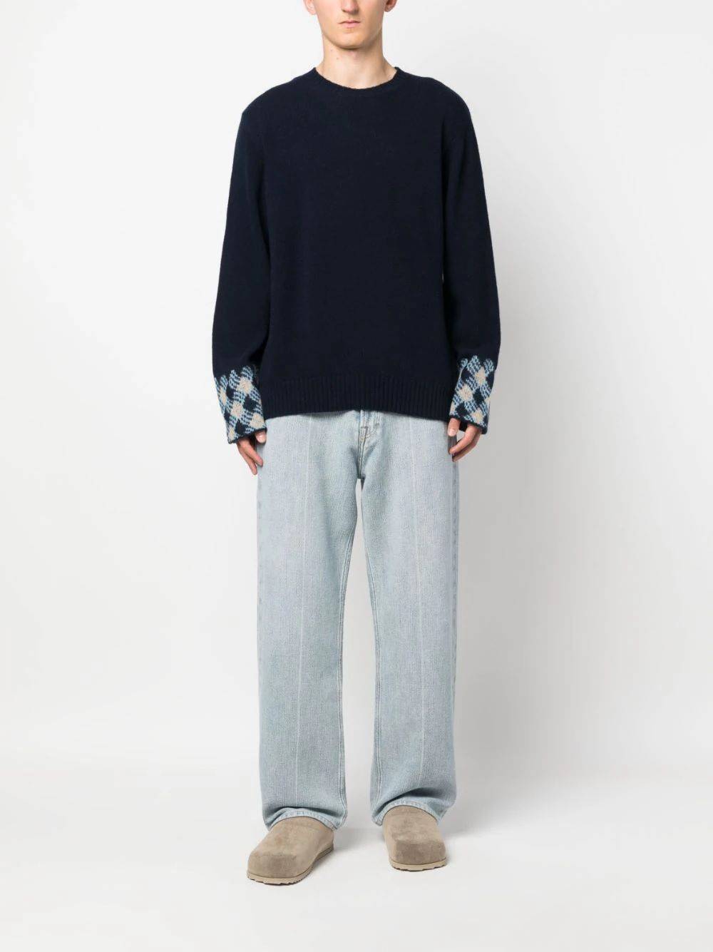 ETRO  Maglione ETRO Blu Uomo In Lana Vergine Con Scollo A C