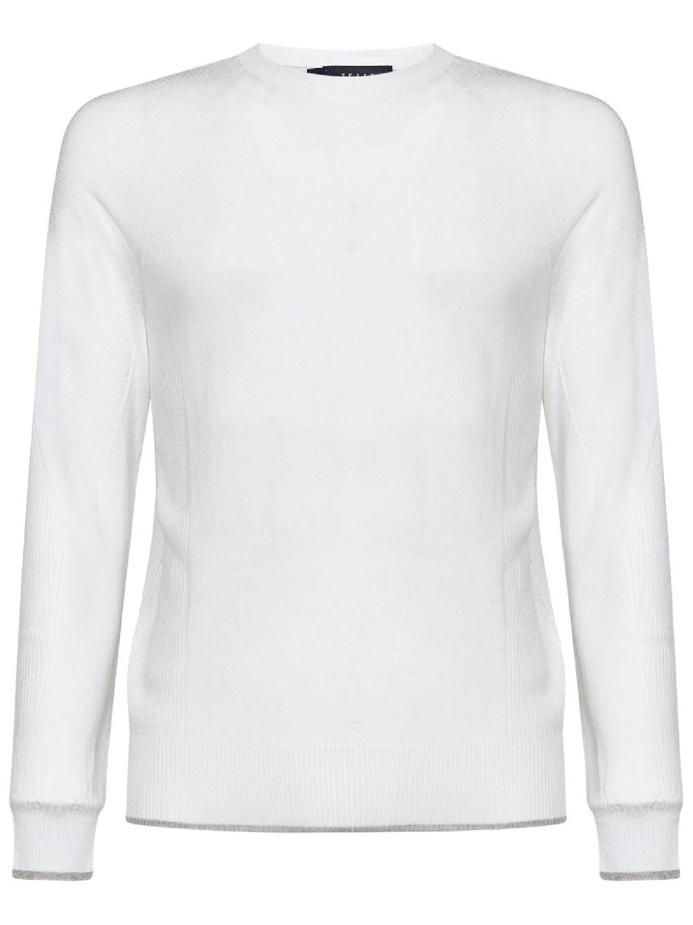 SEASE  Maglione Uomo SEASE Collo Rotondo Lana Vergine Bianco