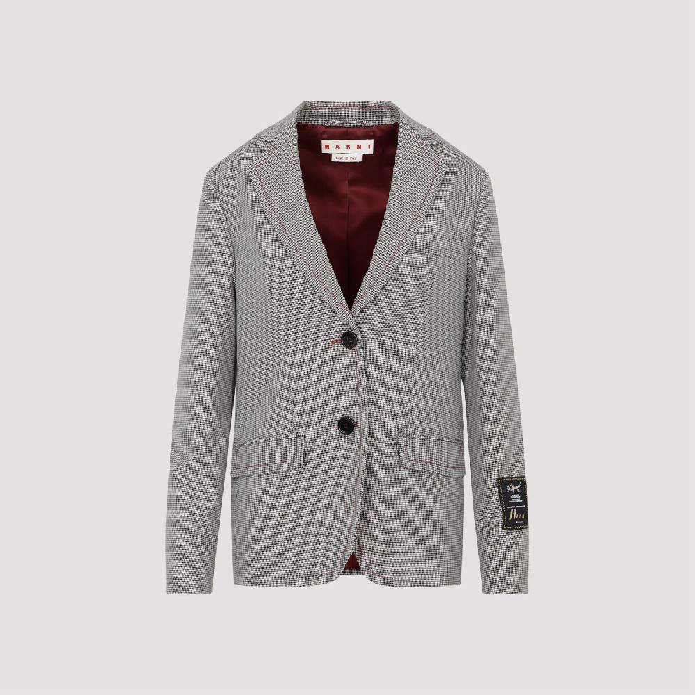 MARNI  Giacca Da Donna Marni In Lana A Quadri Ruby