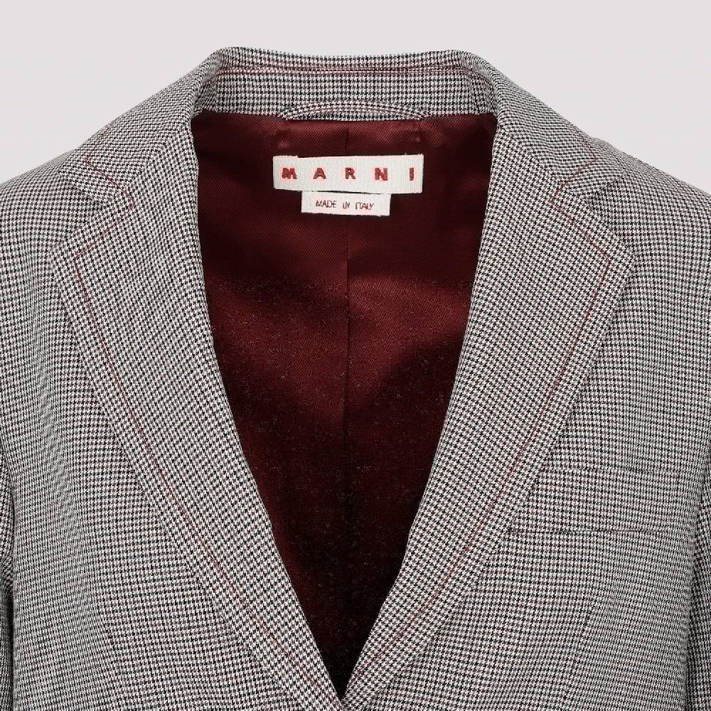 MARNI  Giacca Da Donna Marni In Lana A Quadri Ruby