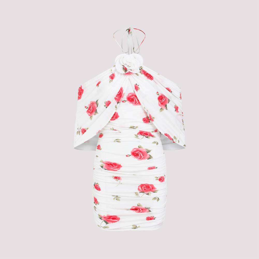 MAGDA BUTRYM  Mini Abito Bianco Crema Con Rose Di MAGDA BUTRYM