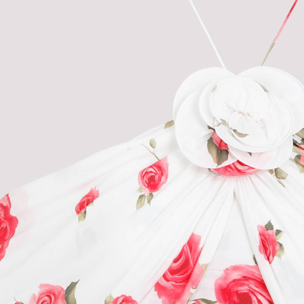 MAGDA BUTRYM  Mini Abito Bianco Crema Con Rose Di MAGDA BUTRYM