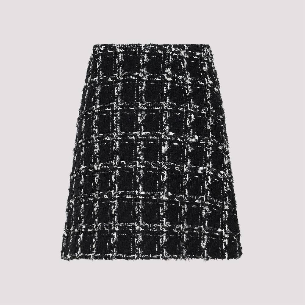 GIAMBATTISTA VALLI  Minigonna In Tweed Giambattista Valli - Quadri Bianco E Nero