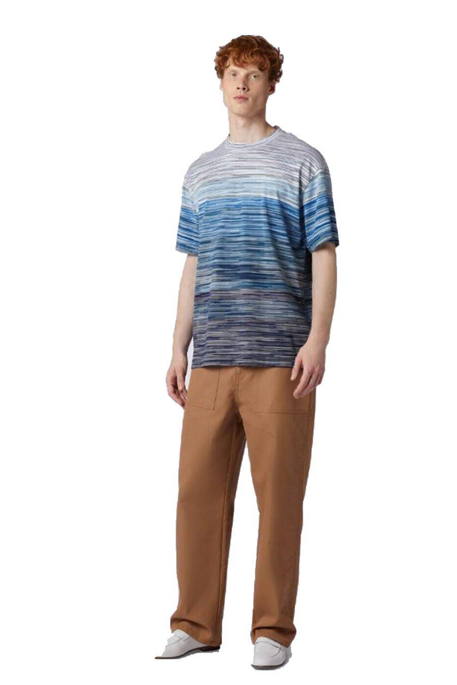 MISSONI  T-Shirt Cotone Blu Uomo Missoni