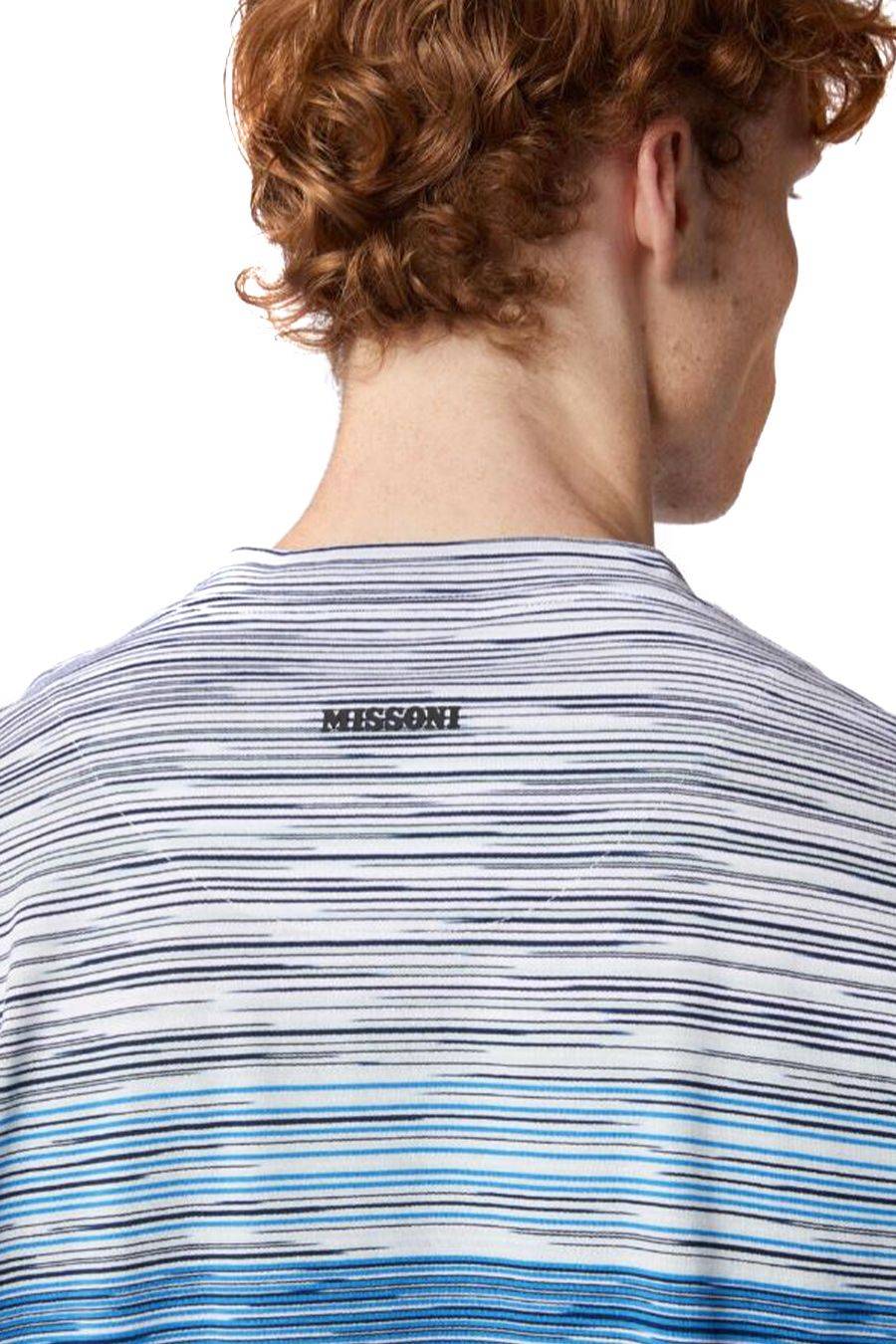 MISSONI  T-Shirt Cotone Blu Uomo Missoni