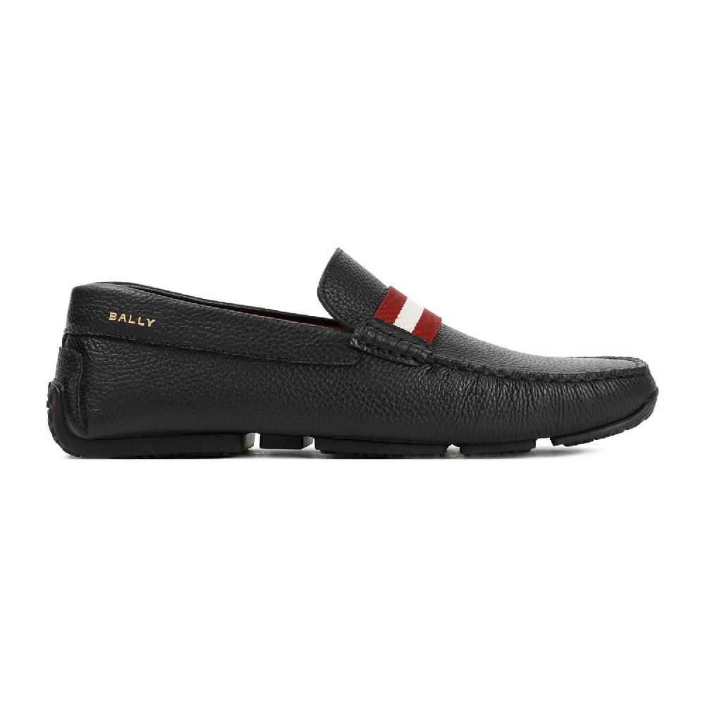 BALLY  Mocassini da Uomo in Vitello Nero Grana Bally