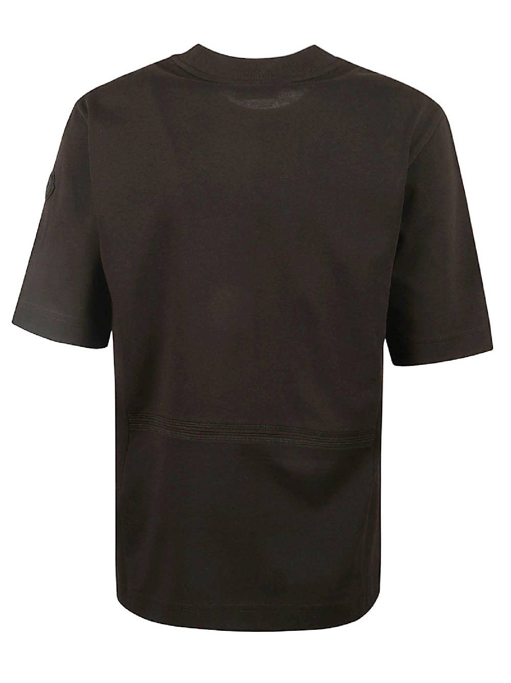 MONCLER  T-Shirt Logo Cotone Nero Moncler Donna