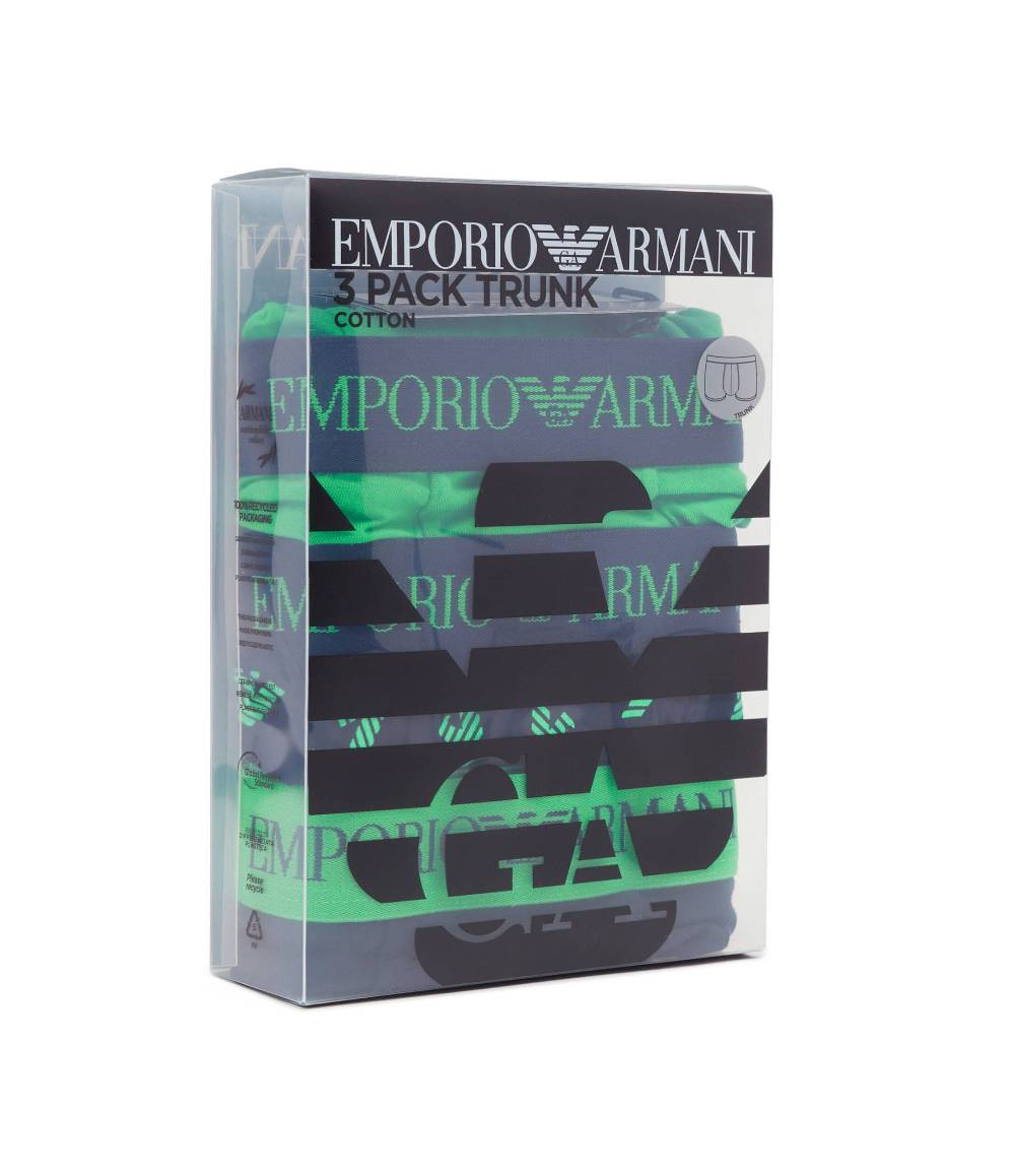 EMPORIO ARMANI  Pack Da 3 Boxer Emporio Armani Uomo In Cotone Multicolore