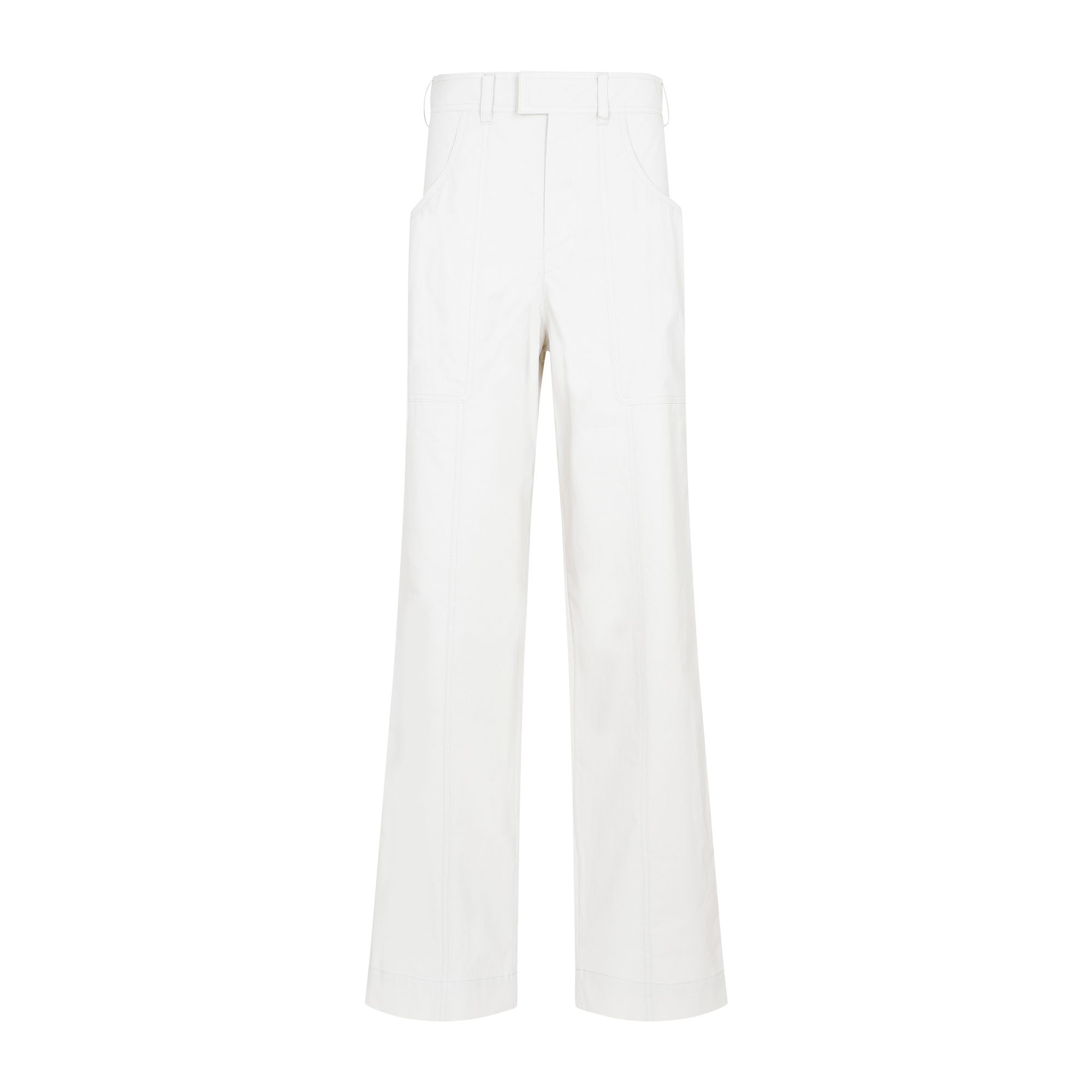 ISABEL MARANT  Pantaloni Ampio Gamba Ecru di Cotone Isabel Marant