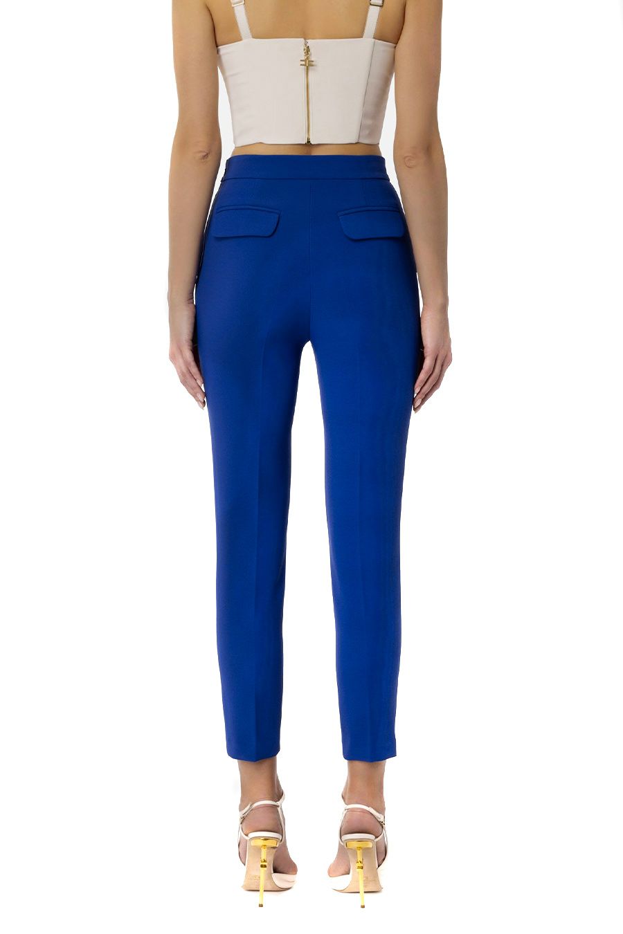 ELISABETTA FRANCHI  Pantaloni Blu Elisabetta Franchi In Poliestere Per Donna