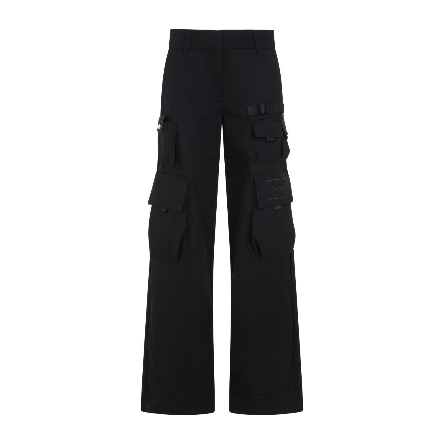OFF-WHITE  Pantaloni Cargo in Lana Vergine Off-White per Donna