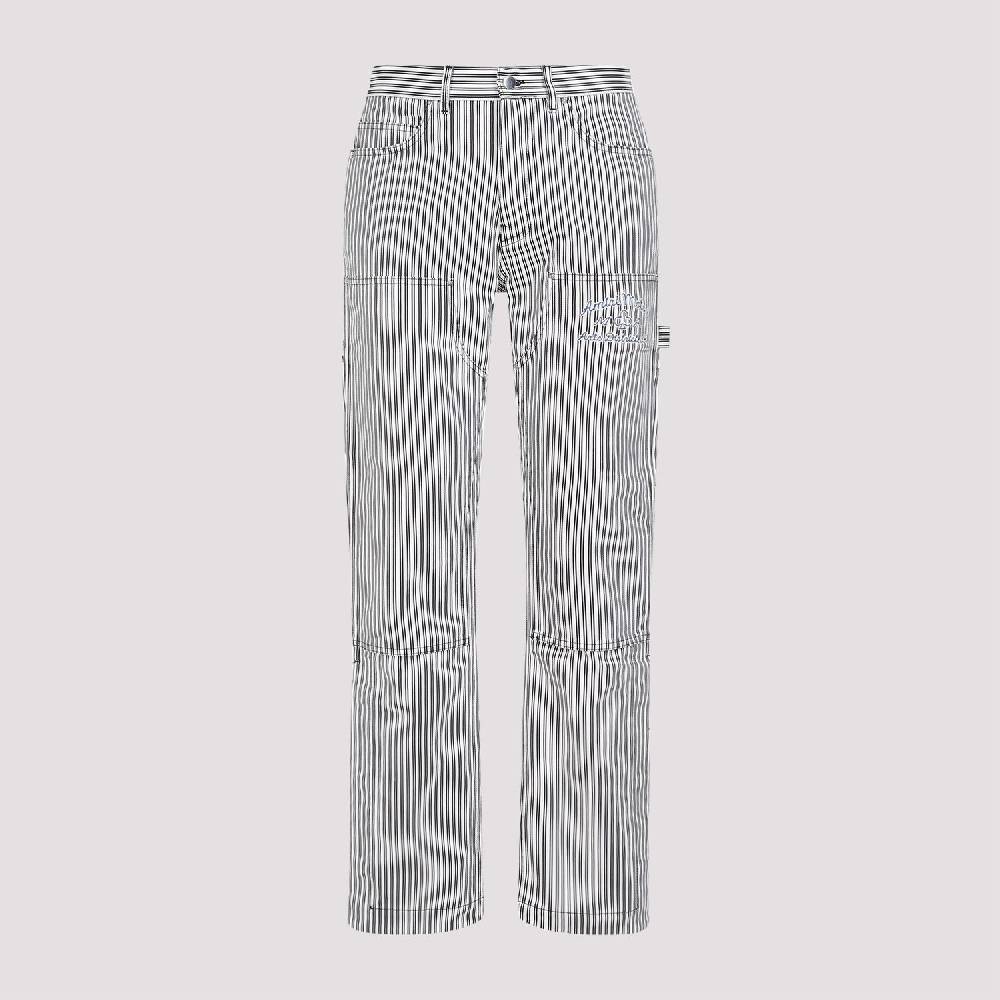 AMIRI  Pantaloni Carpenter In Cotone A Righe Nere Amiri