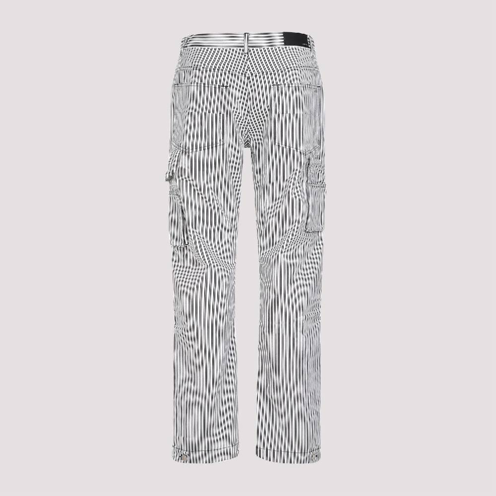 AMIRI  Pantaloni Carpenter In Cotone A Righe Nere Amiri