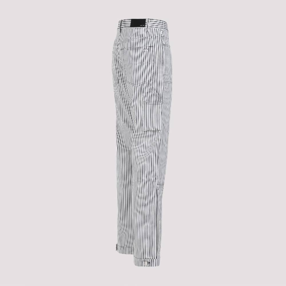 AMIRI  Pantaloni Carpenter In Cotone A Righe Nere Amiri