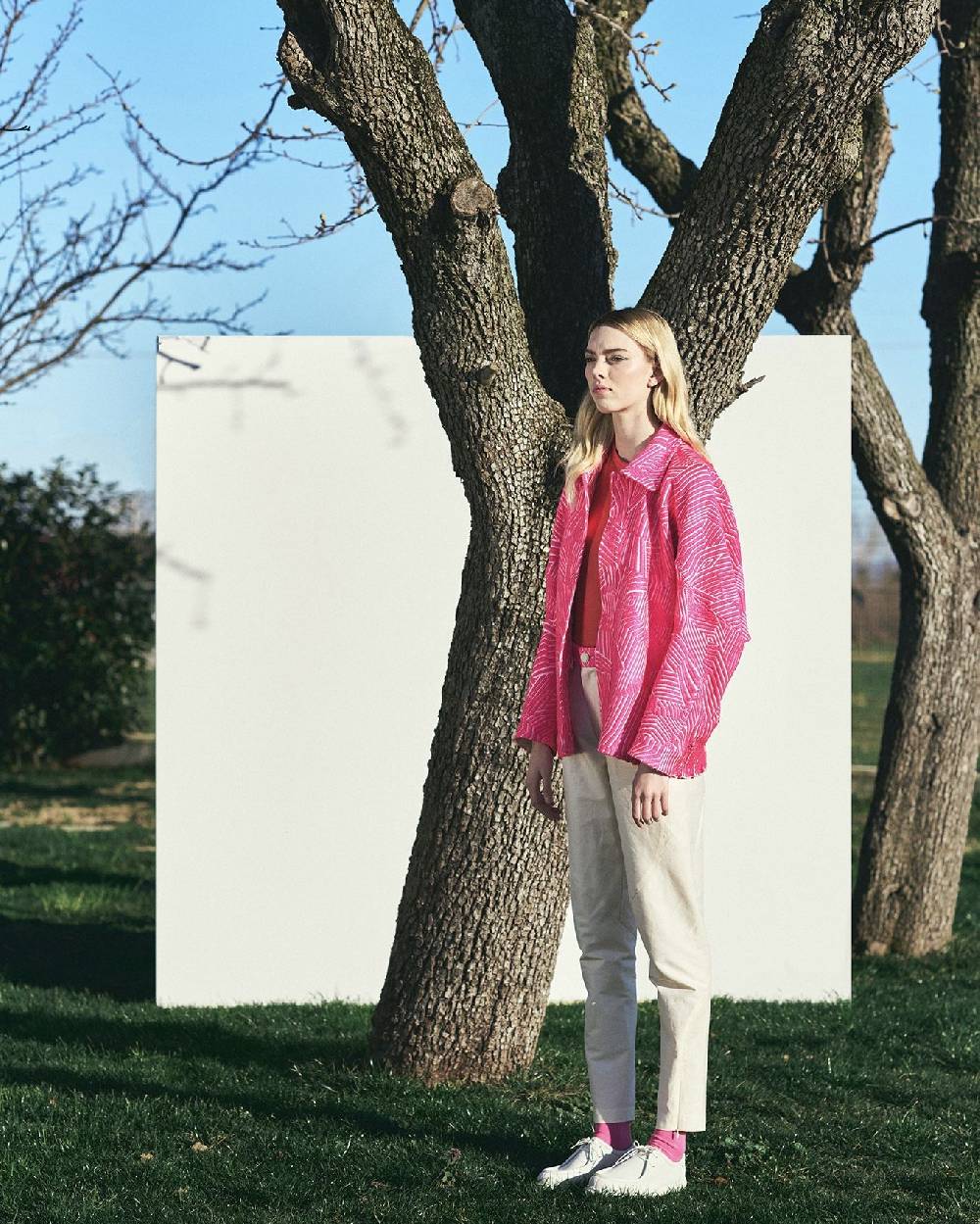 TAKATURNA  Pantaloni Cinetici Unisex Beige Chiaro E Rosa Reckless Gamba Dritta - TAKATURNA