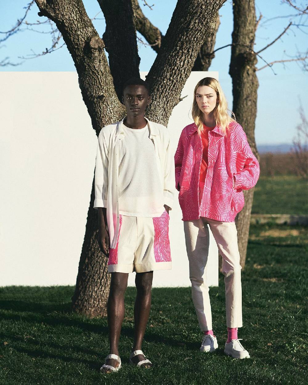 TAKATURNA  Pantaloni Cinetici Unisex Beige Chiaro E Rosa Reckless Gamba Dritta - TAKATURNA